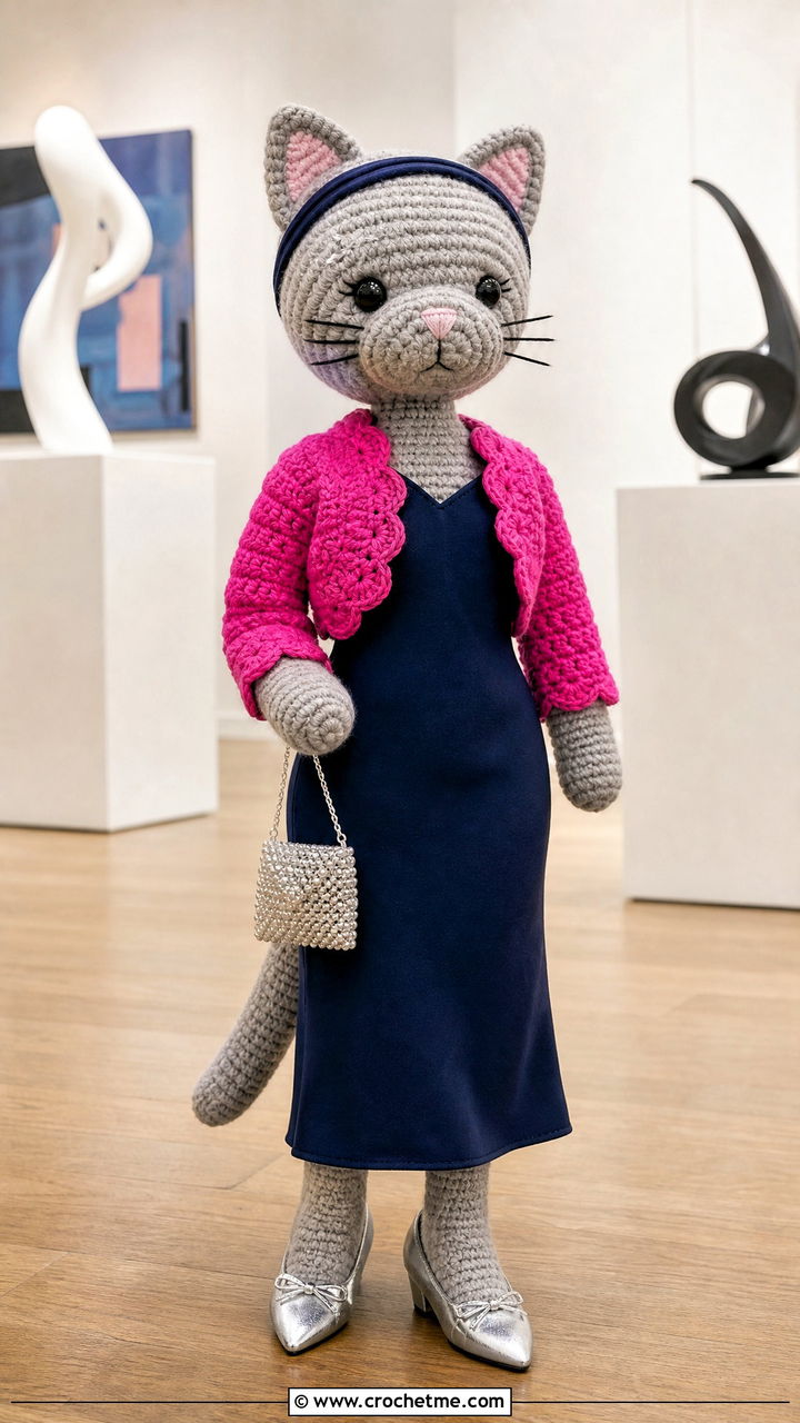Amigurumi Crochet Bolero With Slip Dress - 35 amigurumi clothes and outfit ideas