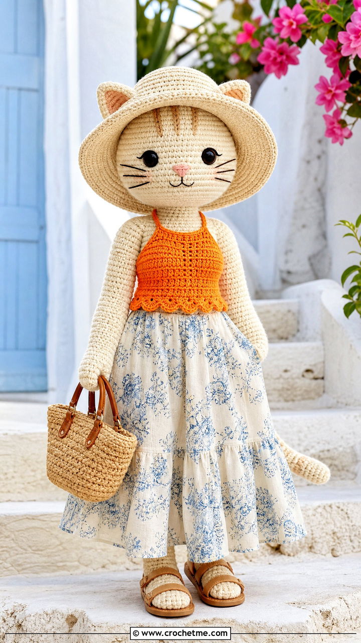 Amigurumi Crochet Halter Top With Maxi Skirt - 35 amigurumi clothes and outfit ideas