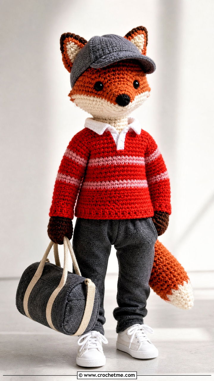 Amigurumi Crochet Rugby Shirt With Track Pants - 35 amigurumi clothes and outfit ideas