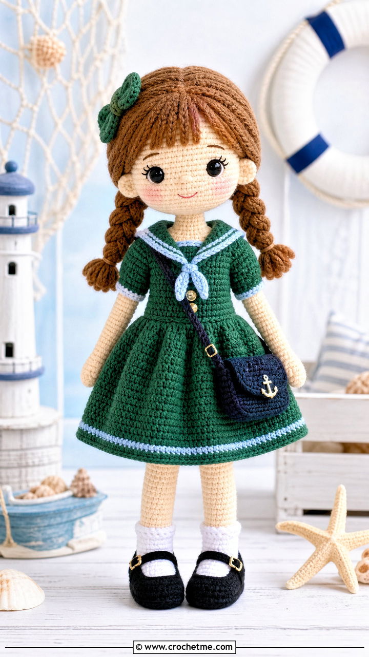 Amigurumi Crochet Sailor Collar Dress Outfit - 35 amigurumi clothes and outfit ideas