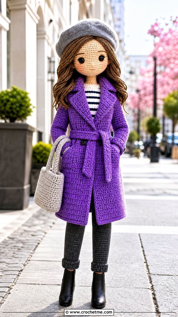 Amigurumi Crochet Trench Coat Outfit - 35 amigurumi clothes and outfit ideas