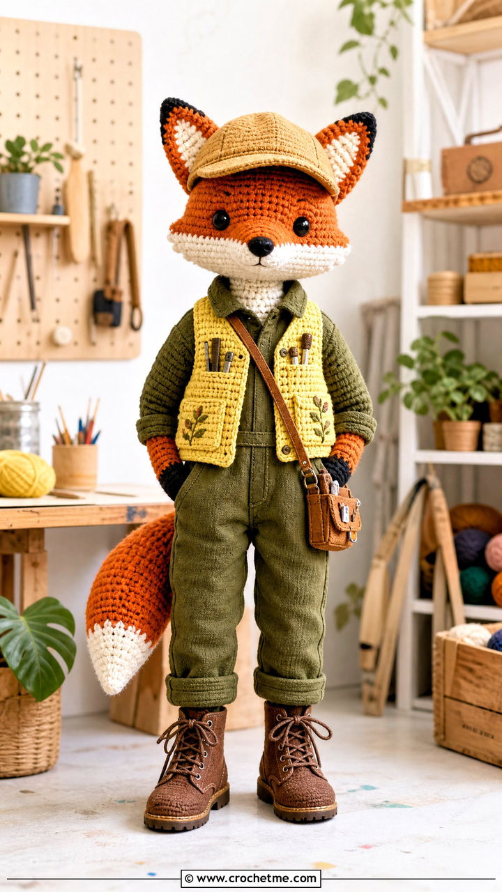 Amigurumi Crochet Utility Vest With Boiler Suit - 35 amigurumi clothes and outfit ideas