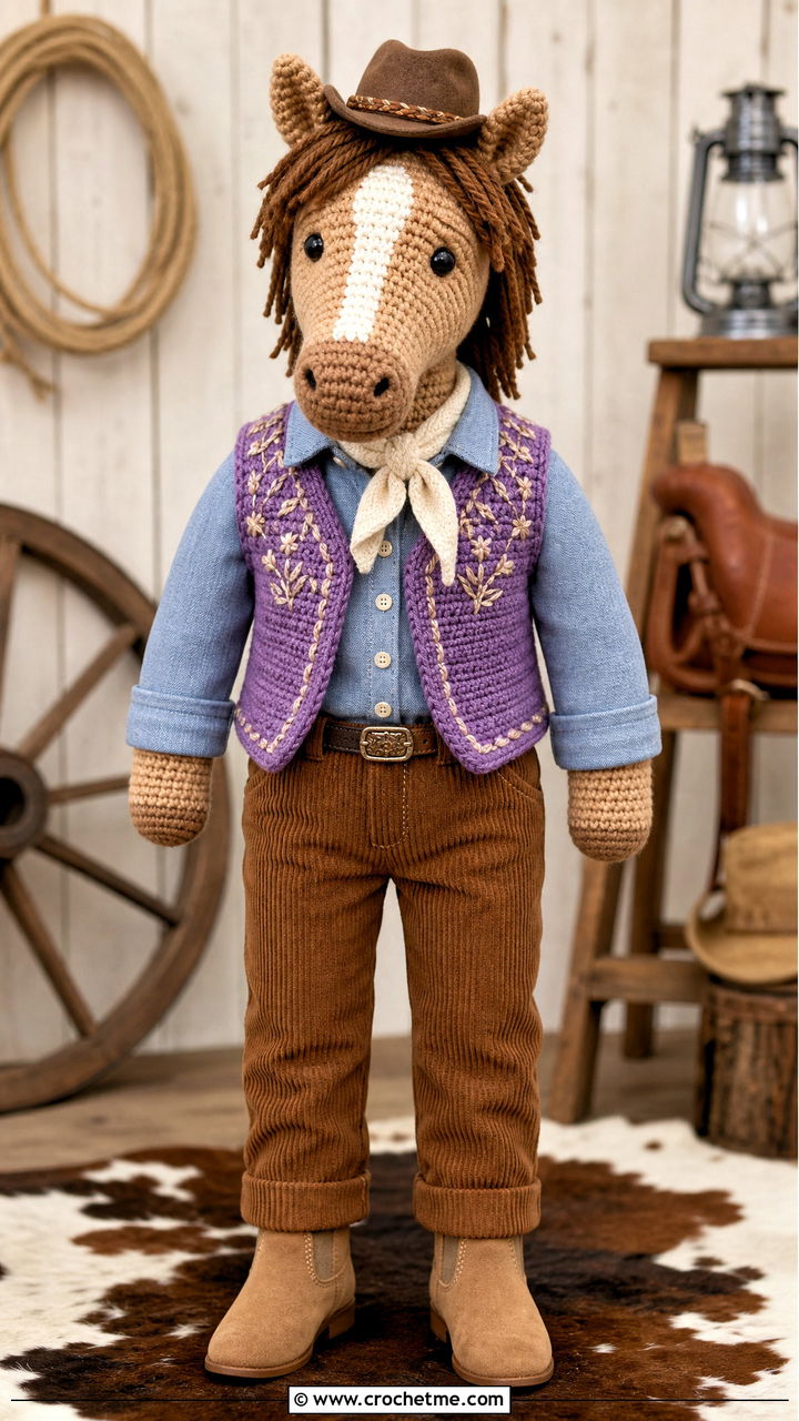 Amigurumi Crochet Western Vest Outfit - 35 amigurumi clothes and outfit ideas