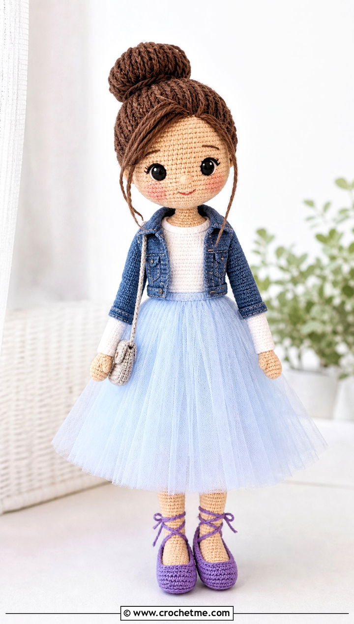 Amigurumi Doll Ballet Flats With Tulle Skirt - 25 amigurumi doll shoes outfit ideas