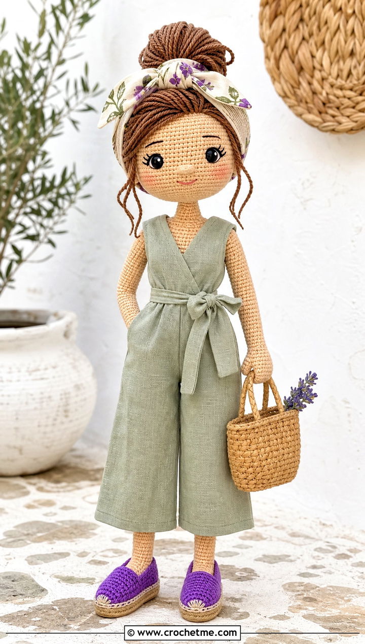 Amigurumi Doll Espadrilles With Linen Jumpsuit - 25 amigurumi doll shoes outfit ideas