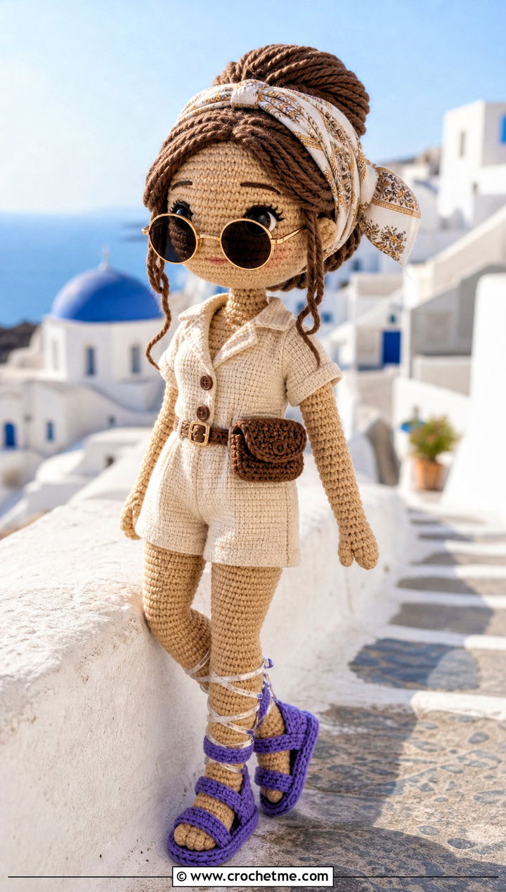 Amigurumi Doll Gladiator Sandals With Romper - 25 amigurumi doll shoes outfit ideas