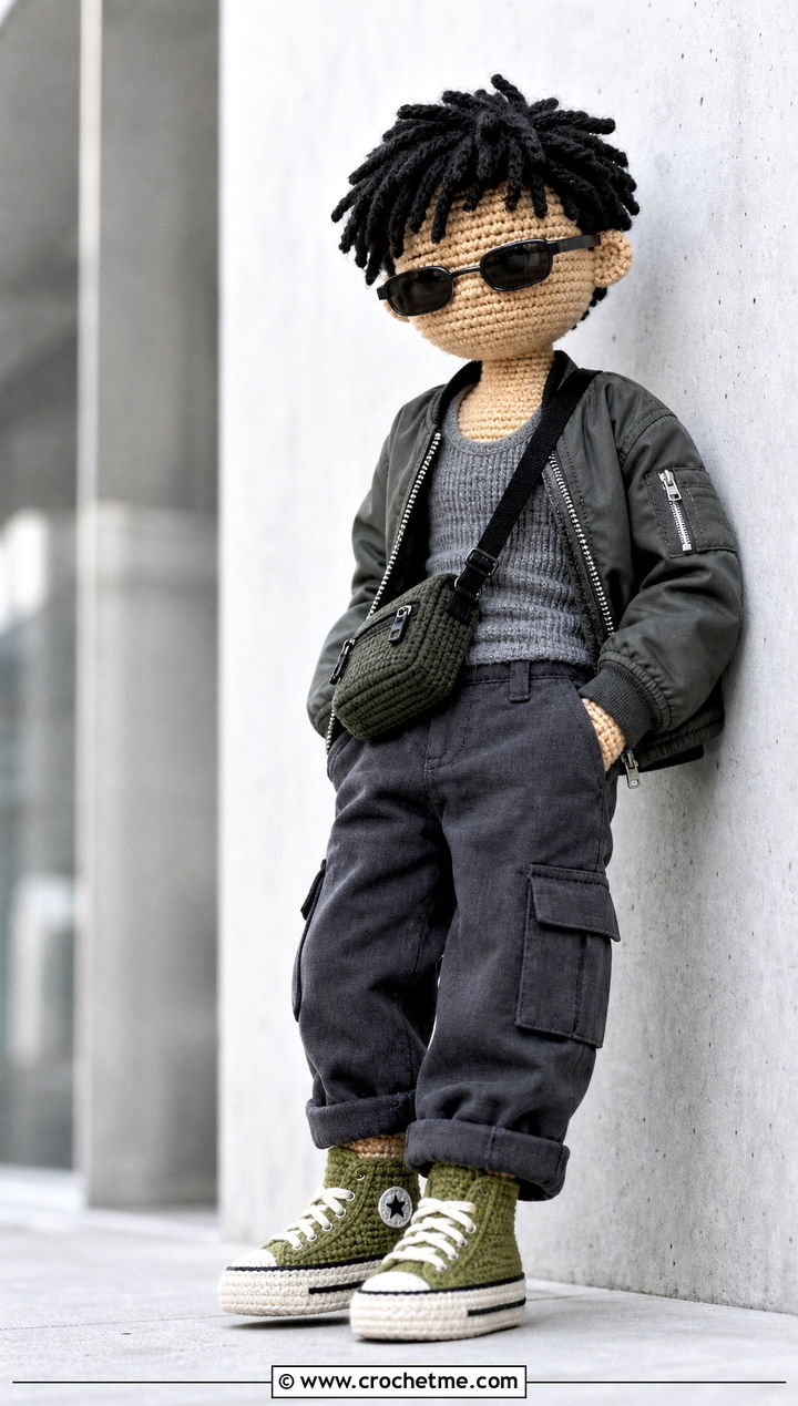 Amigurumi Doll High Top Sneakers With Cargo Pants - 25 amigurumi doll shoes outfit ideas