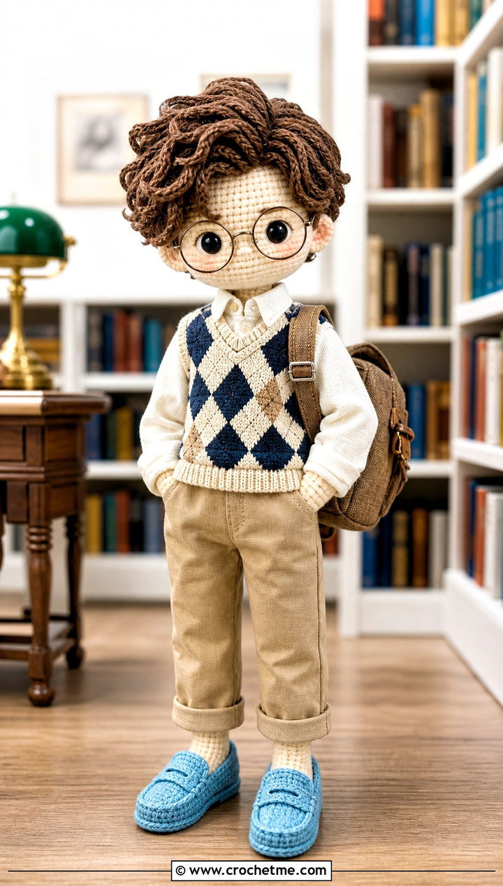Amigurumi Doll Loafers With Sweater Vest - 25 amigurumi doll shoes outfit ideas
