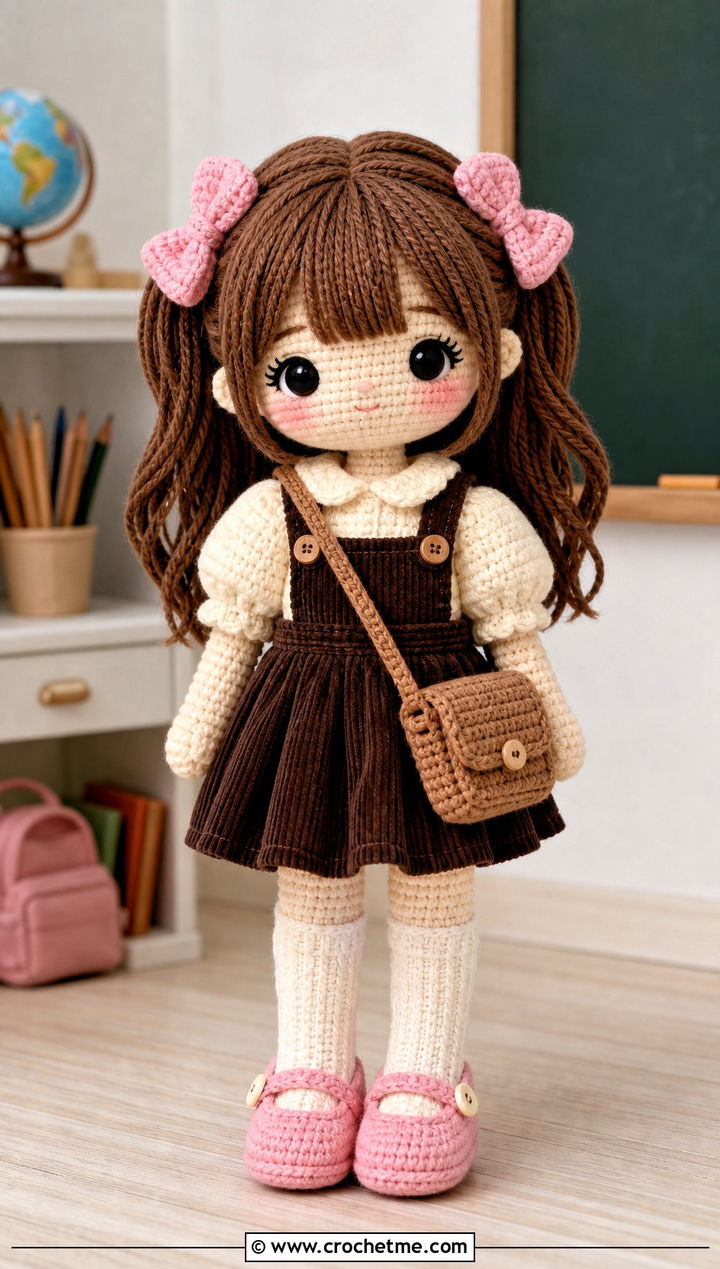 Amigurumi Doll Mary Jane Shoes With Pinafore Dress - 25 amigurumi doll shoes outfit ideas
