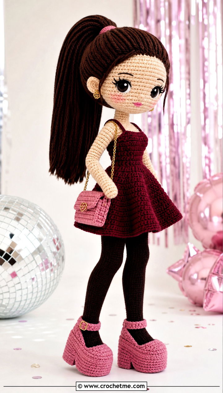 Amigurumi Doll Platform Shoes With Mini Dress - 25 amigurumi doll shoes outfit ideas
