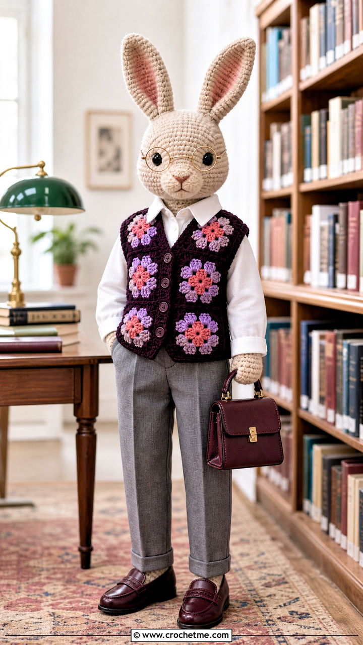 Amigurumi Granny Square Crochet Vest Outfit - 35 amigurumi clothes and outfit ideas