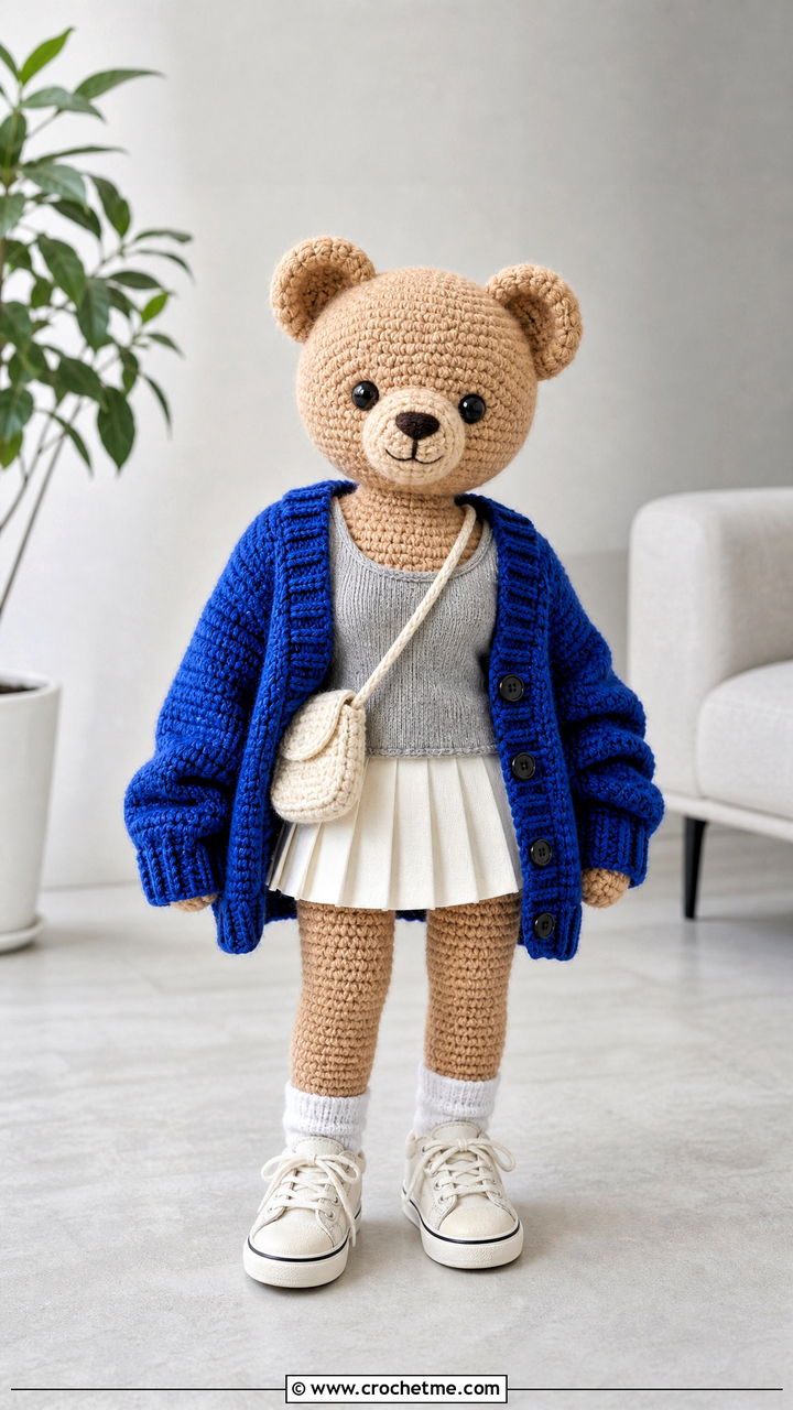 Amigurumi Oversized Crochet Cardigan Outfit - 35 amigurumi clothes and outfit ideas