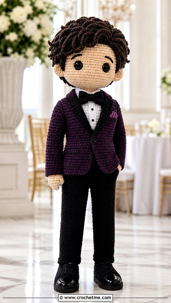 Amigurumi Tuxedo Jacket With Trousers And Bow Tie - 25 amigurumi outfits ideas