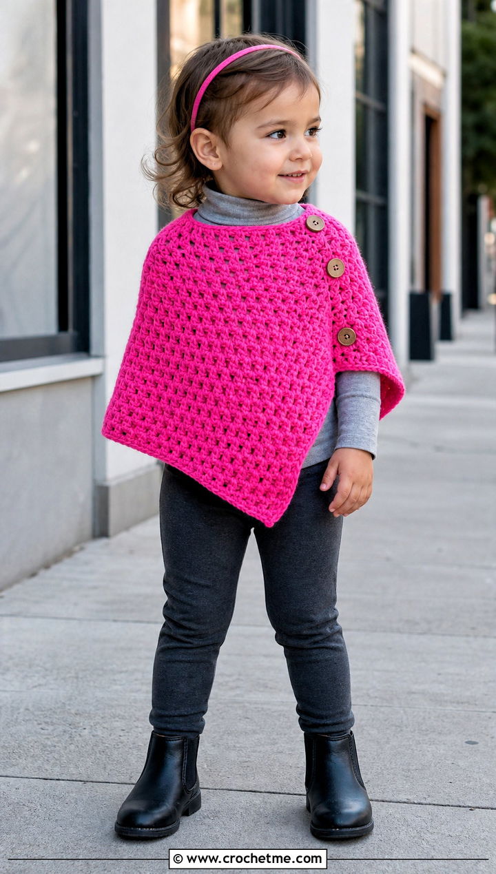 Asymmetrical Crochet Carseat Poncho With Ponte Pants - 25 Crochet Carseat Poncho outfit ideas