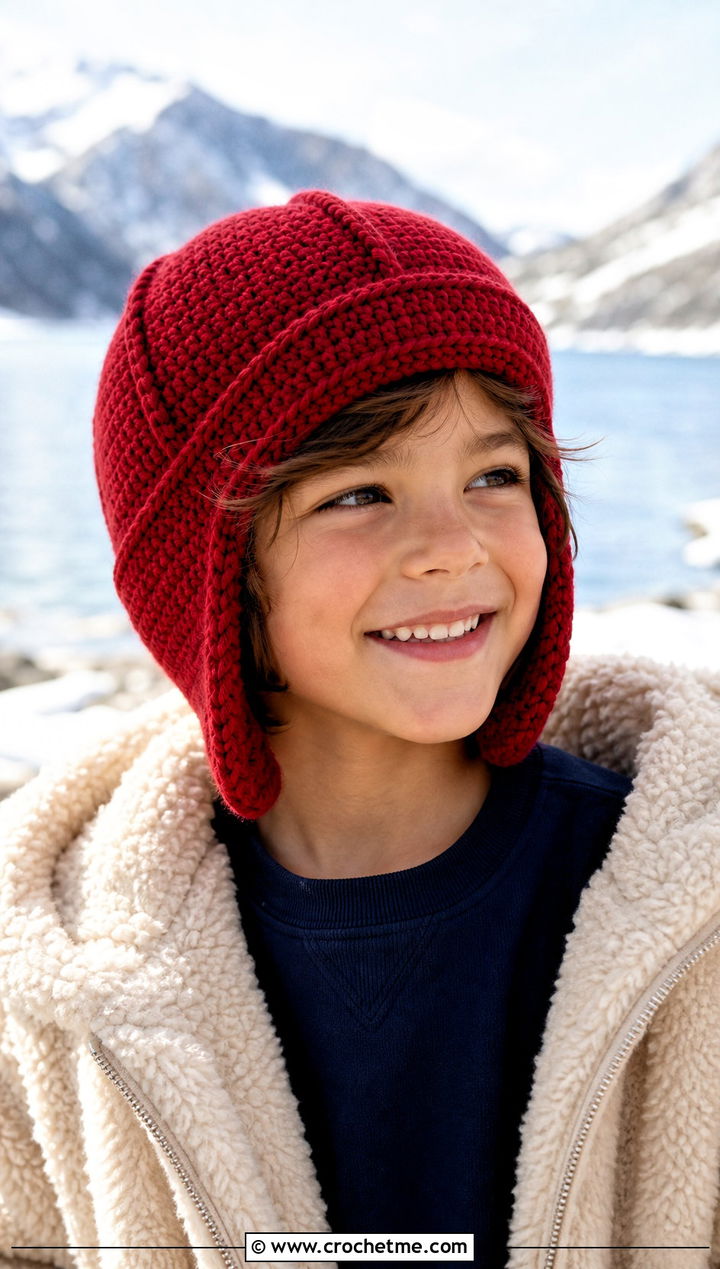 Aviator Crochet Hat With Sherpa Jacket - 25 crochet childs hat outfit ideas