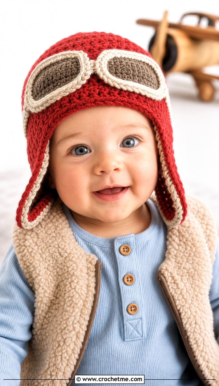 Aviator Photo Prop Crochet Hat With Sherpa Vest - 15 Photo Prop Crochet Hat outfit ideas