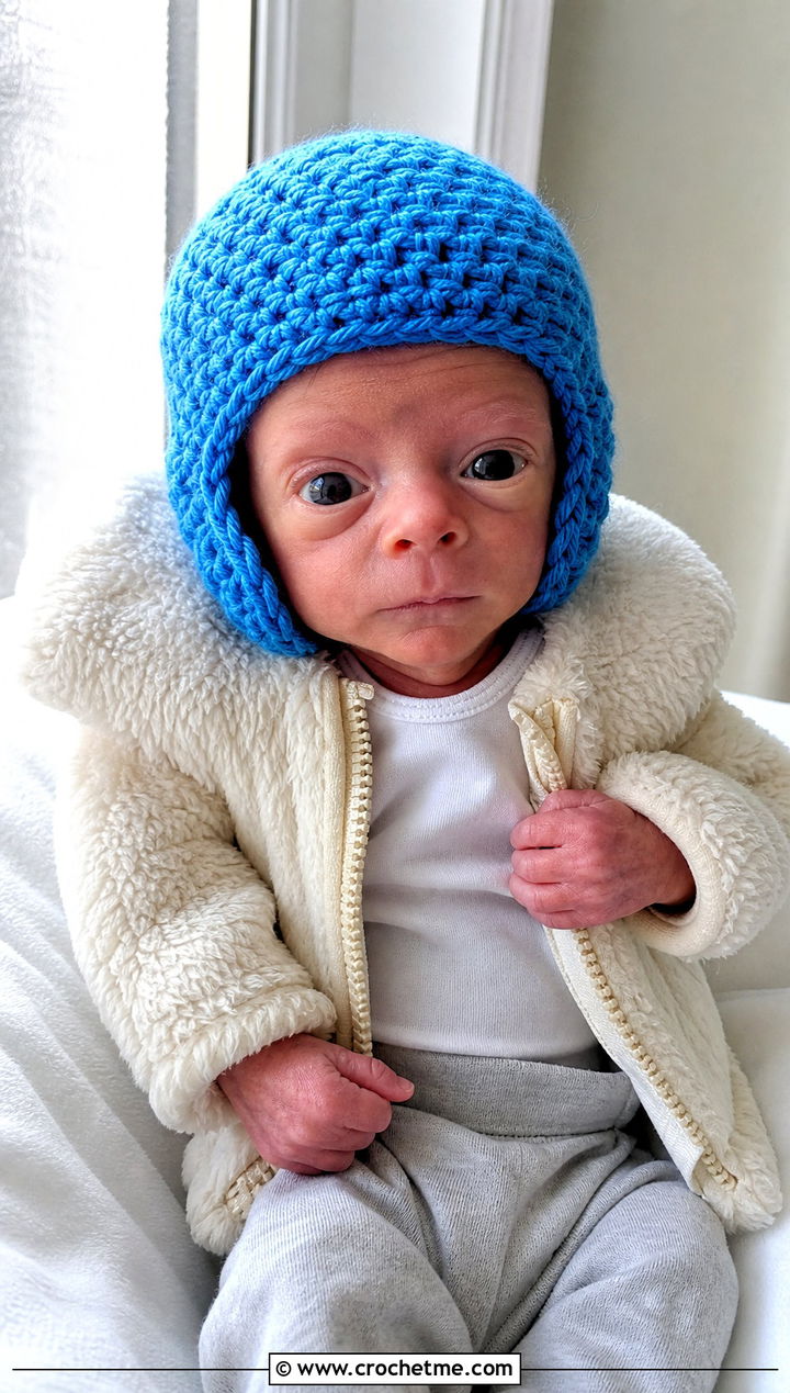 Aviator Preemie Crochet Cap With Sherpa Jacket Outfit - 25 premie crochet hat outfit ideas
