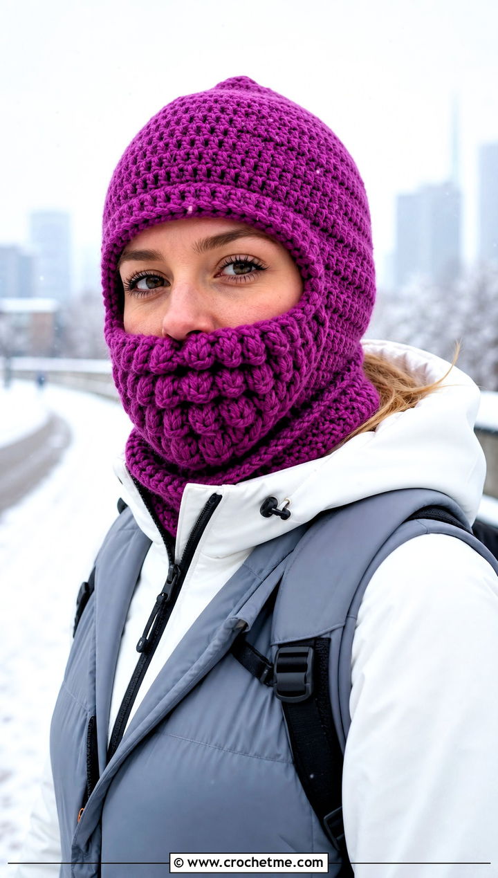 Balaclava Beard Crochet Hat With Technical Shell - 25 Beard Crochet Hat outfit ideas