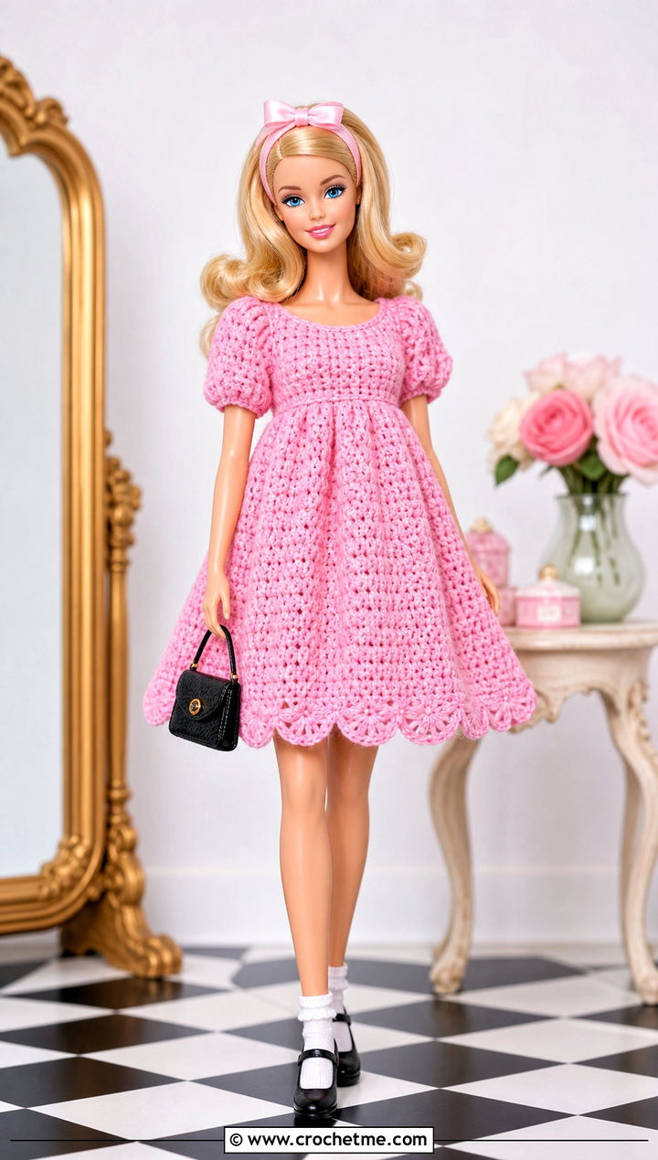 Barbie Doll Crochet Babydoll Dress With Mary Janes - 25 barbie doll crochet clothes and outfit ideas