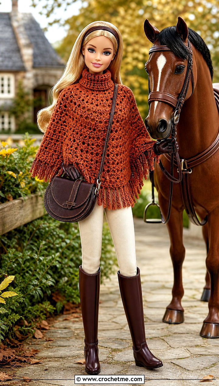 Barbie Doll Crochet Poncho With Riding Pants - 25 barbie doll crochet clothes and outfit ideas