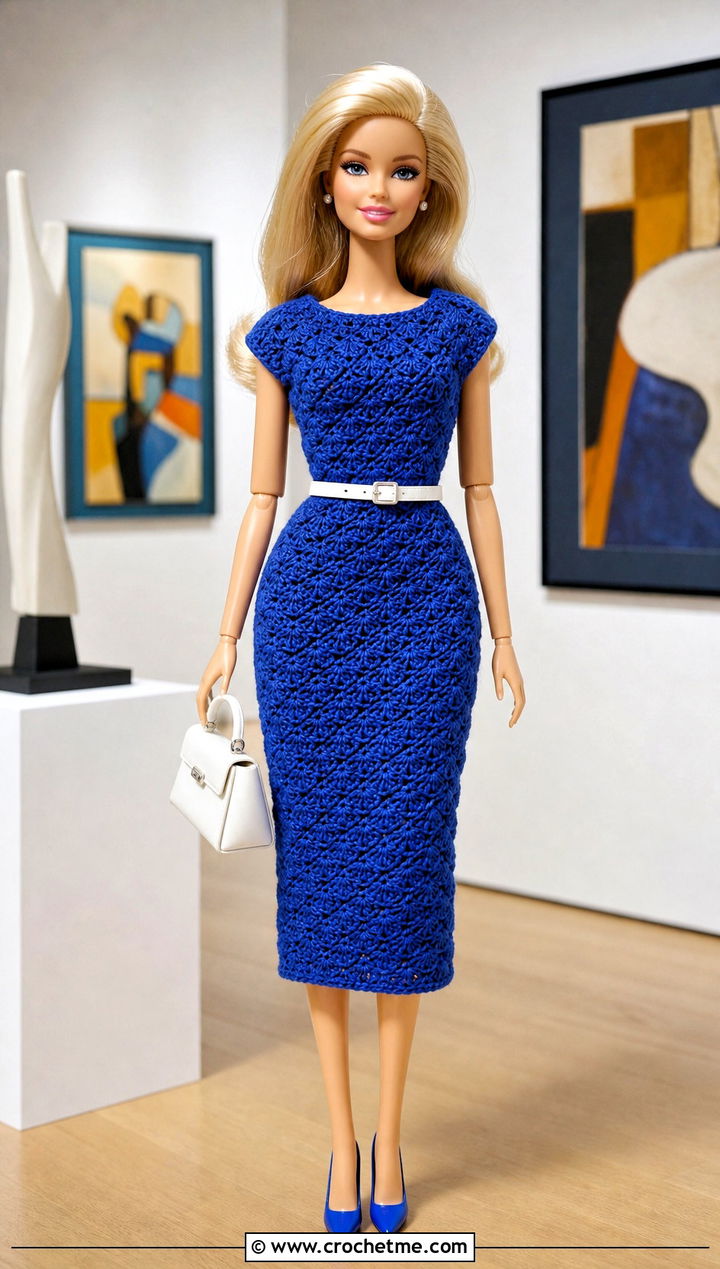 Barbie Doll Shell Stitch Midi Dress Outfit - 25 barbie doll crochet clothes and outfit ideas