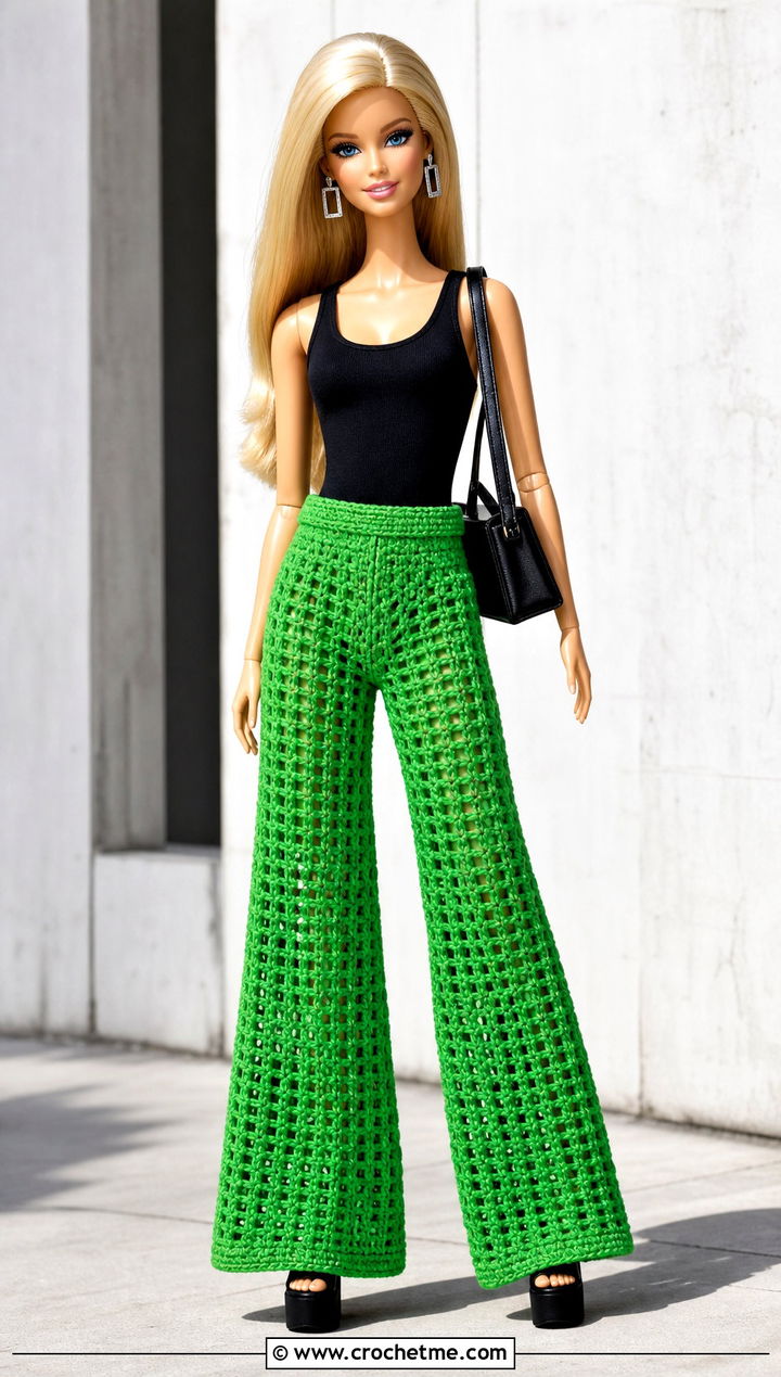 Barbie Doll Wide Leg Crochet Pants With Tank Top - 25 barbie doll crochet clothes and outfit ideas