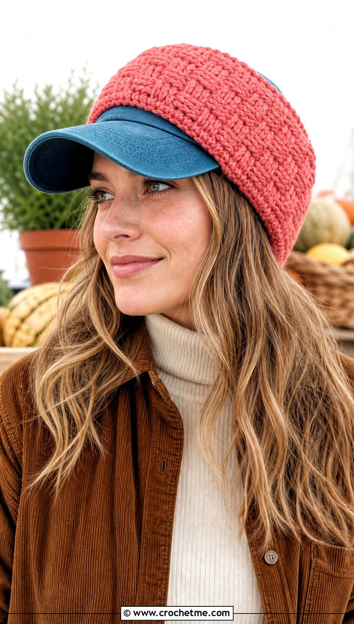 Basketweave Crochet Baseball Hat Ear Warmer With Corduroy Outfit - 25 Crochet Baseball Hat Ear Warmer outfit ideas