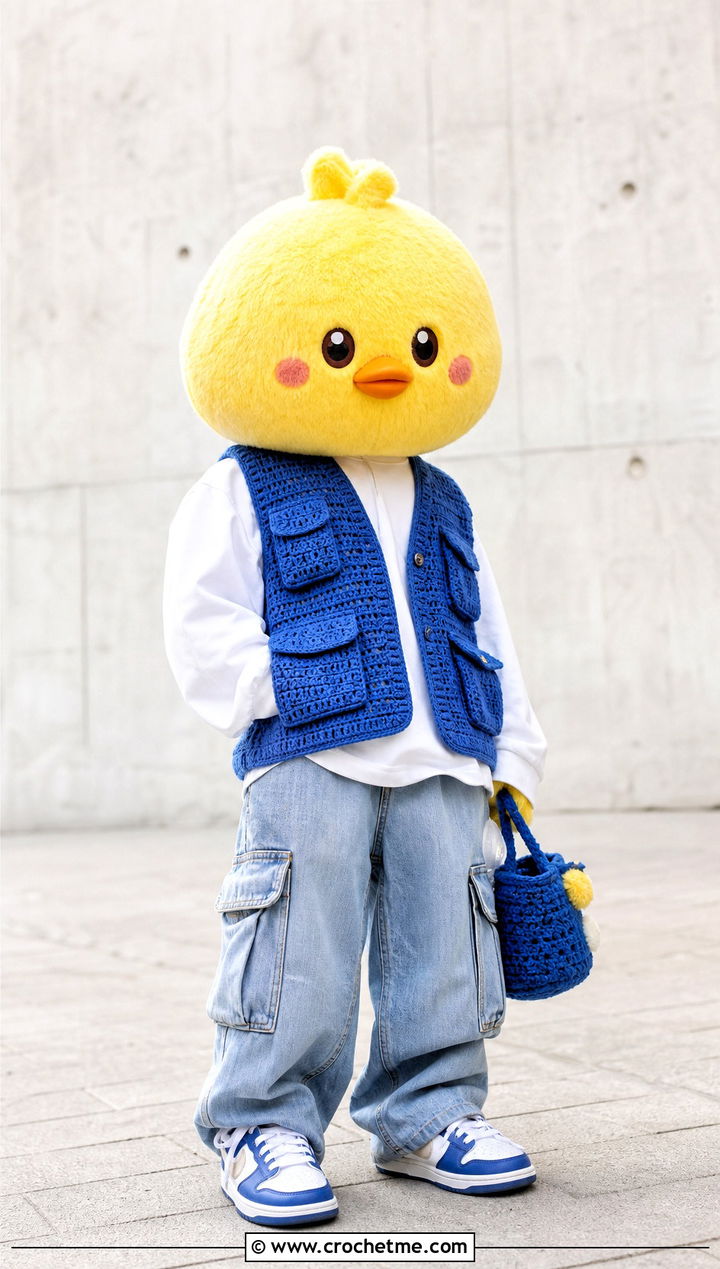 BbokAri Crochet Cargo Vest Outfit - 35 skzoo crochet outfits ideas