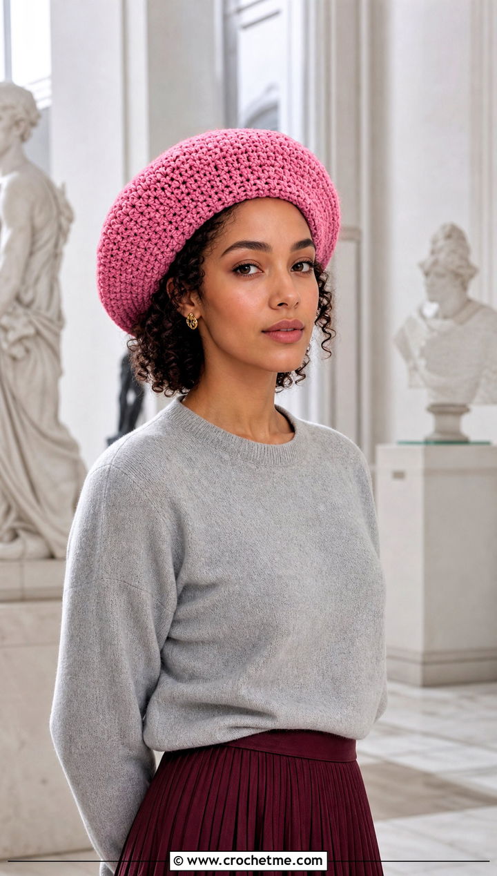 Beret Crochet Rasta Tam Hat With Pleated Skirt - 25 crochet rasta tam hat outfit ideas