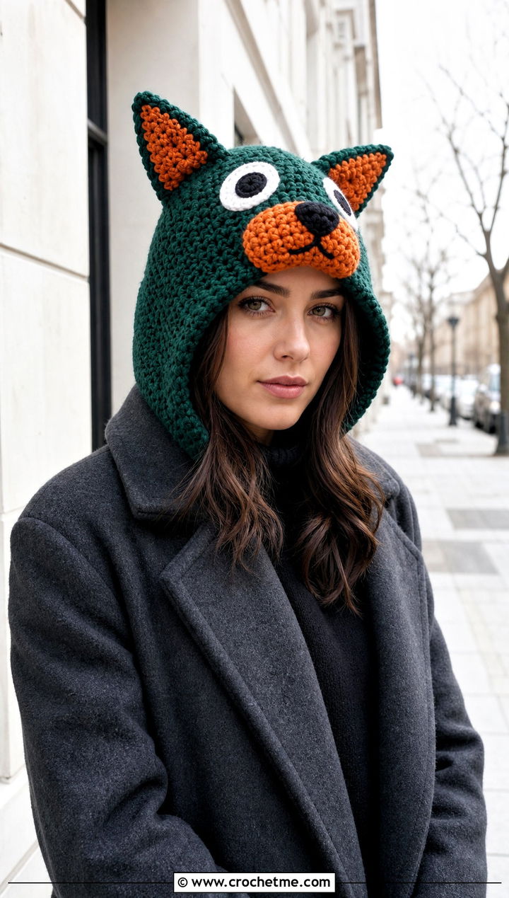 Bingo Crochet Hooded Hat With Monochrome Outfit - 25 bingo crochet hat outfit ideas