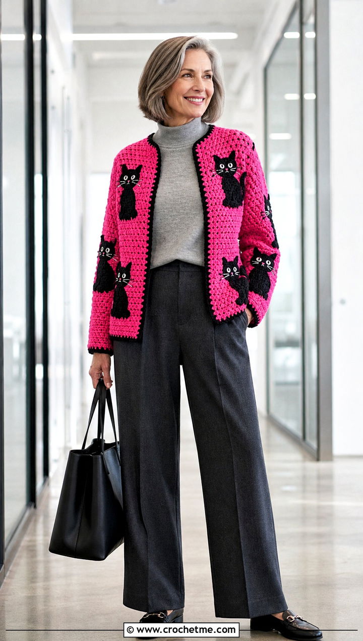 Black Cat Crochet Cardigan Outfit - 25 Crochet Halloween Clothes and outfit ideas