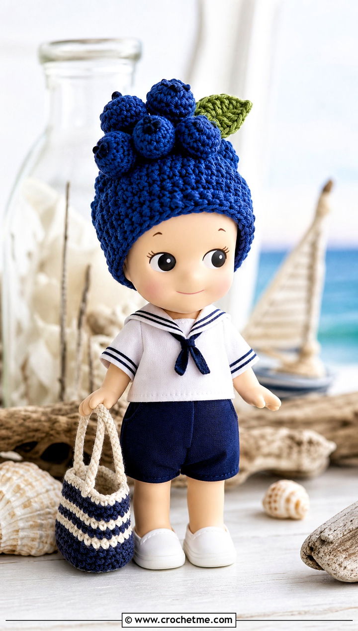 Blueberry Sonny Angel Crochet Hat With Sailor Outfit - 30 sonny angel crochet hat outfit ideas