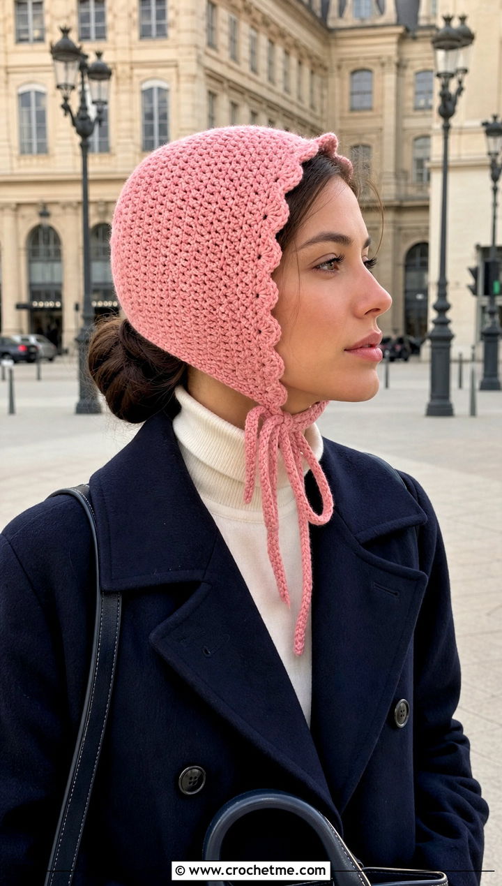 Bonnet Crochet Ski Hat With Peacoat And Wide Leg Pants - 30 crochet ski hat outfit ideas
