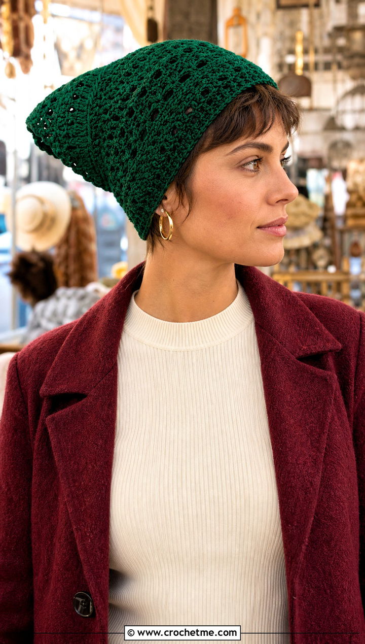 Bosnian Style Pixie Crochet Hat With Flared Jeans - 25 Crochet Pointed Hat outfit ideas