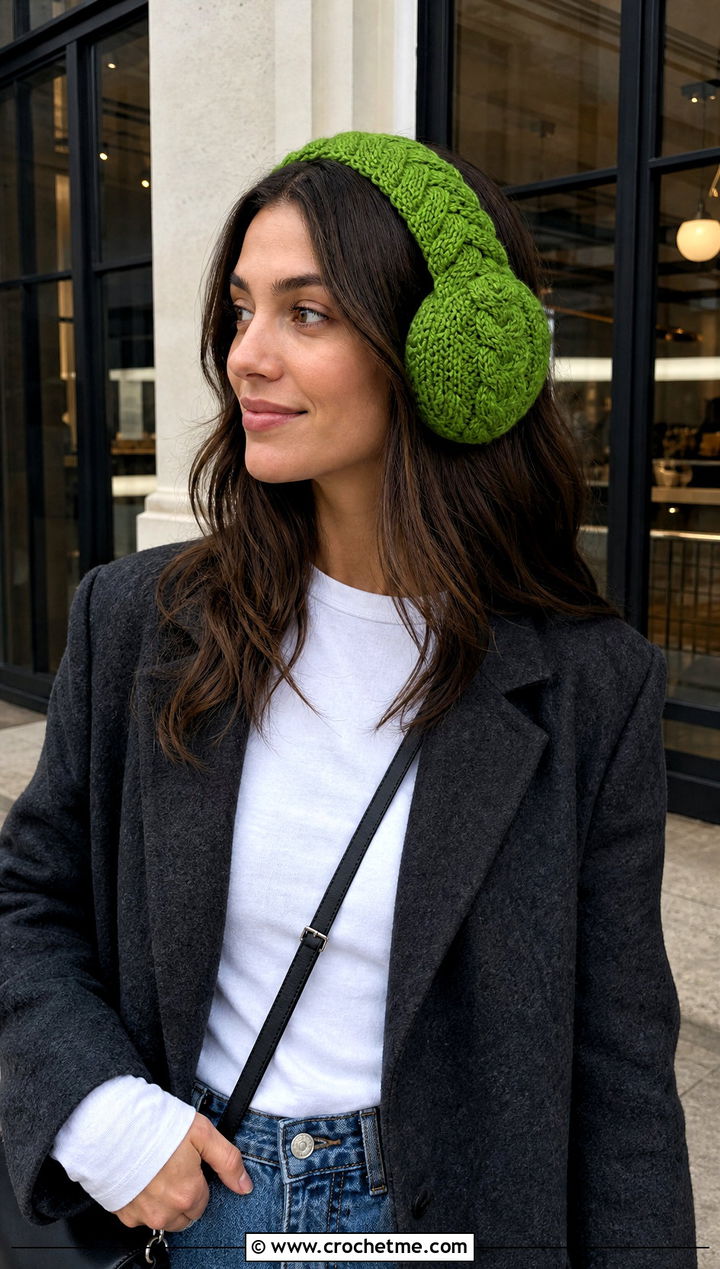 Braided Crochet Earmuffs Headband With Blazer And Jeans - 25 Crochet Earmuffs Headband outfit ideas