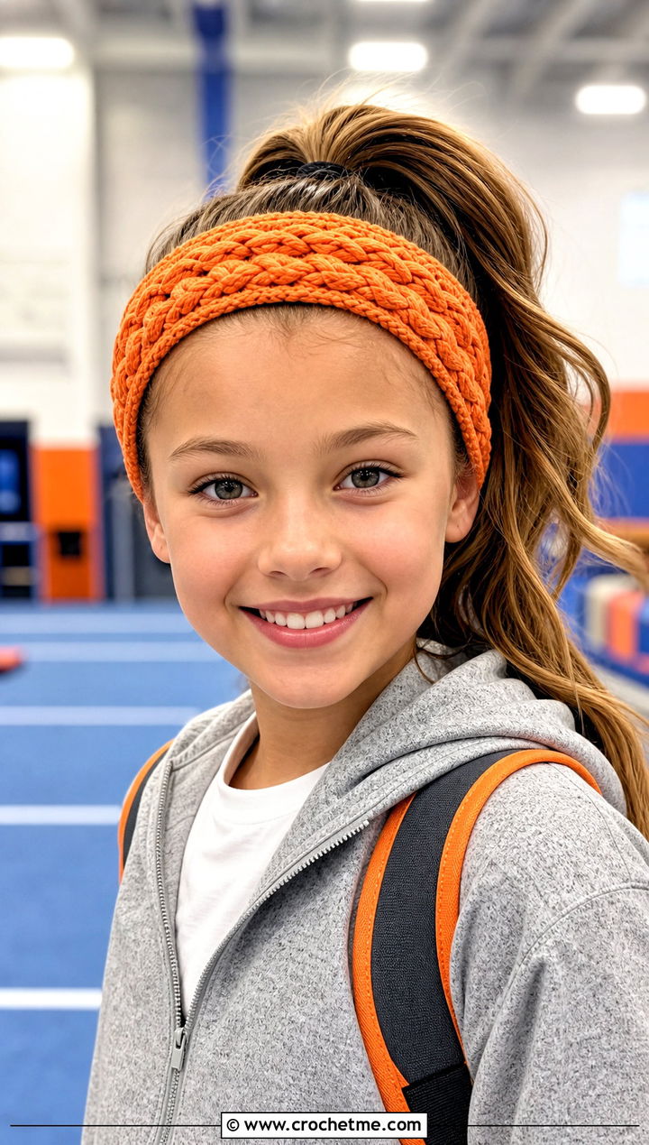 Braided Crochet Headband With Jogger Set - 15 Childrens Crochet Headband outfit ideas