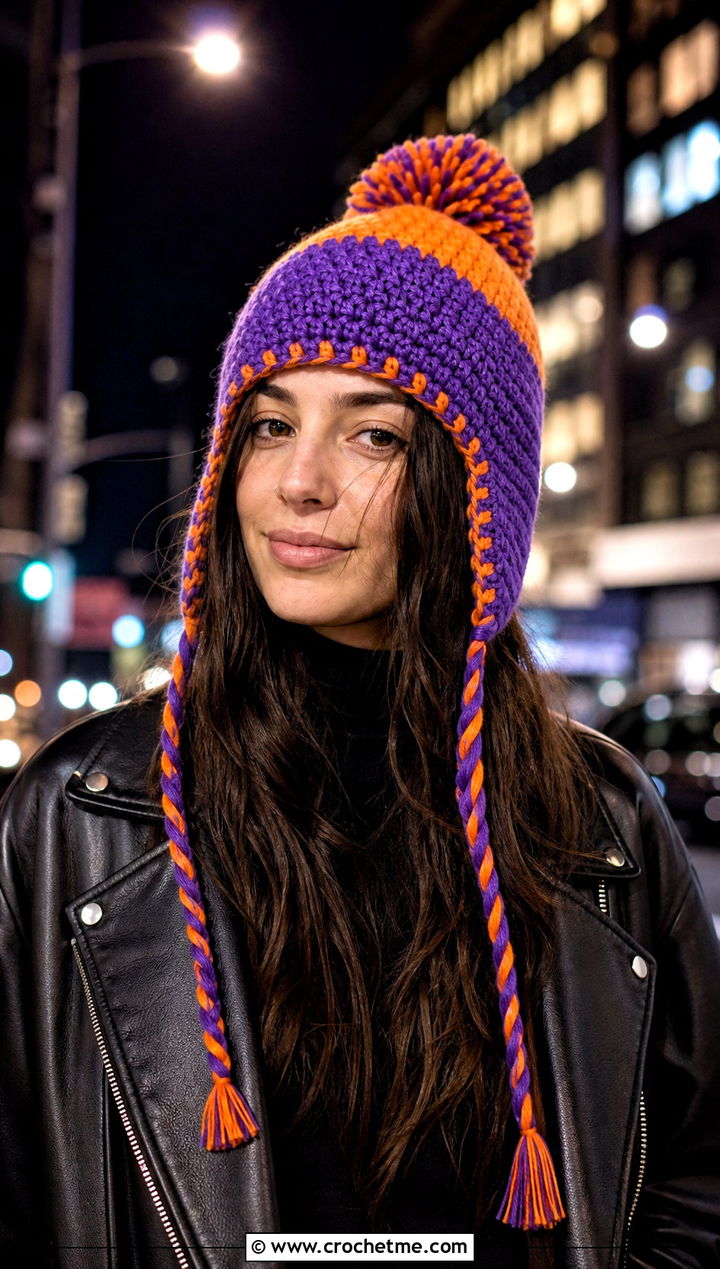 Braided Tie Jayne Hat With Leather Jacket - 15 Crochet Firefly Jayne Hat outfit ideas