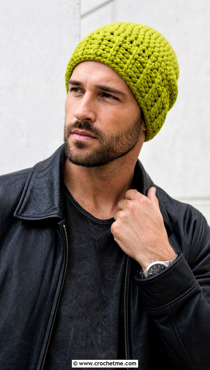 Brawny Beanie With Leather Jacket And Black Jeans - 15 brawny beanie men's crochet hat outfit ideas