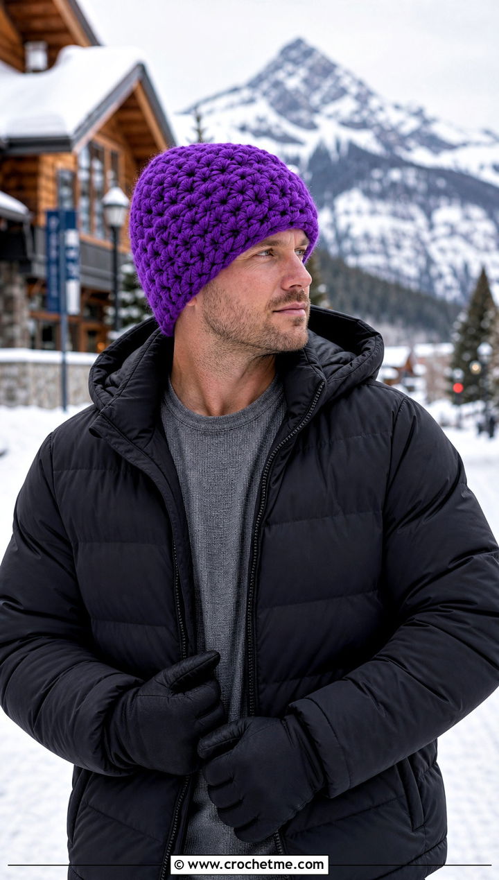 Brawny Beanie With Puffer Jacket And Winter Boots - 15 brawny beanie men's crochet hat outfit ideas