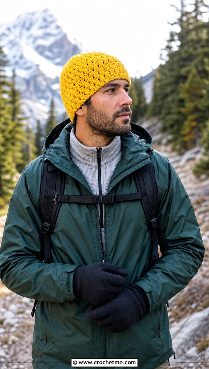 Brawny Beanie With Technical Shell And Hiking Pants - 15 brawny beanie men's crochet hat outfit ideas