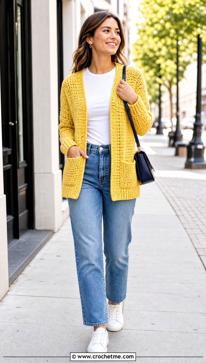 Briar Pocket Crochet Cardigan With Straight Leg Jeans - 15 Briar Pocket Crochet Cardigan outfit ideas