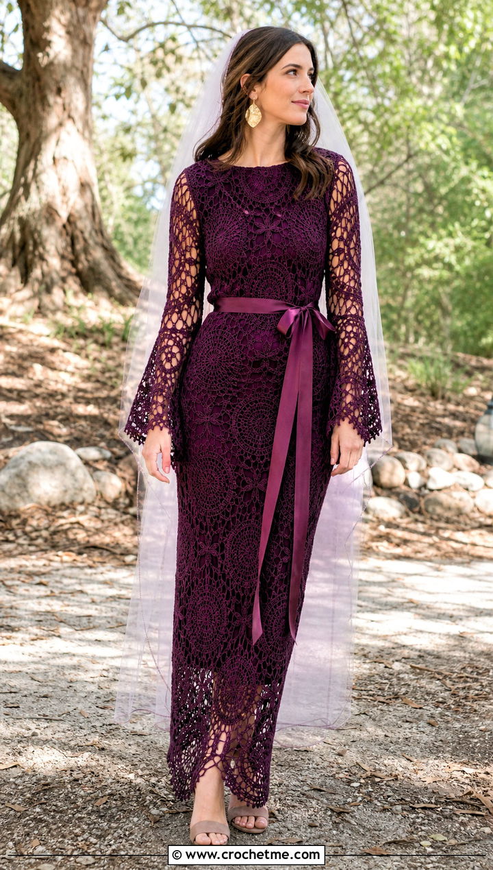 Broomstick Lace Boho Crochet Wedding Dress - 25 Handmade Crochet Wedding Dress outfit ideas