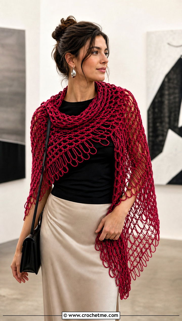 Broomstick Lace Crochet Shawl With Slip Skirt - 25 Crochet For Shawl outfit ideas
