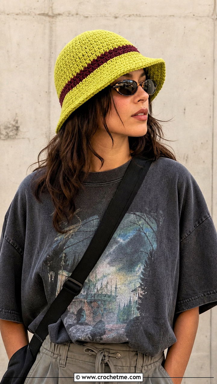 Bucket Luffy Crochet Straw Hat With Graphic Tee And Cargo Pants - 25 luffy crochet straw hat outfit ideas