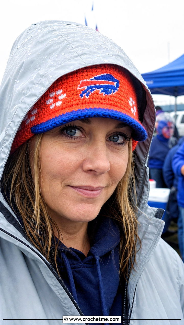 Buffalo Bills Brimmed Beanie With Raincoat - 25 Buffalo Bills Crochet Hat outfit ideas