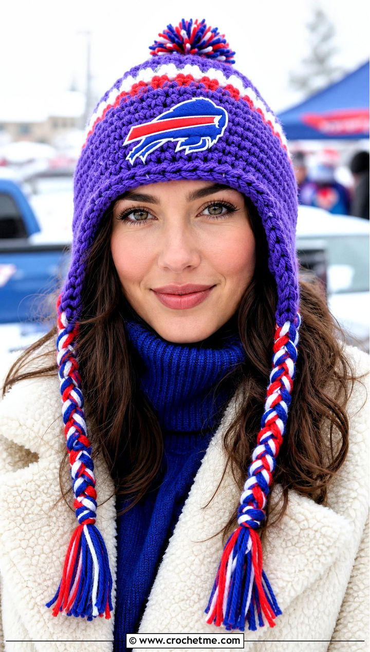 Buffalo Bills Earflap Hat With Sherpa Coat - 25 Buffalo Bills Crochet Hat outfit ideas