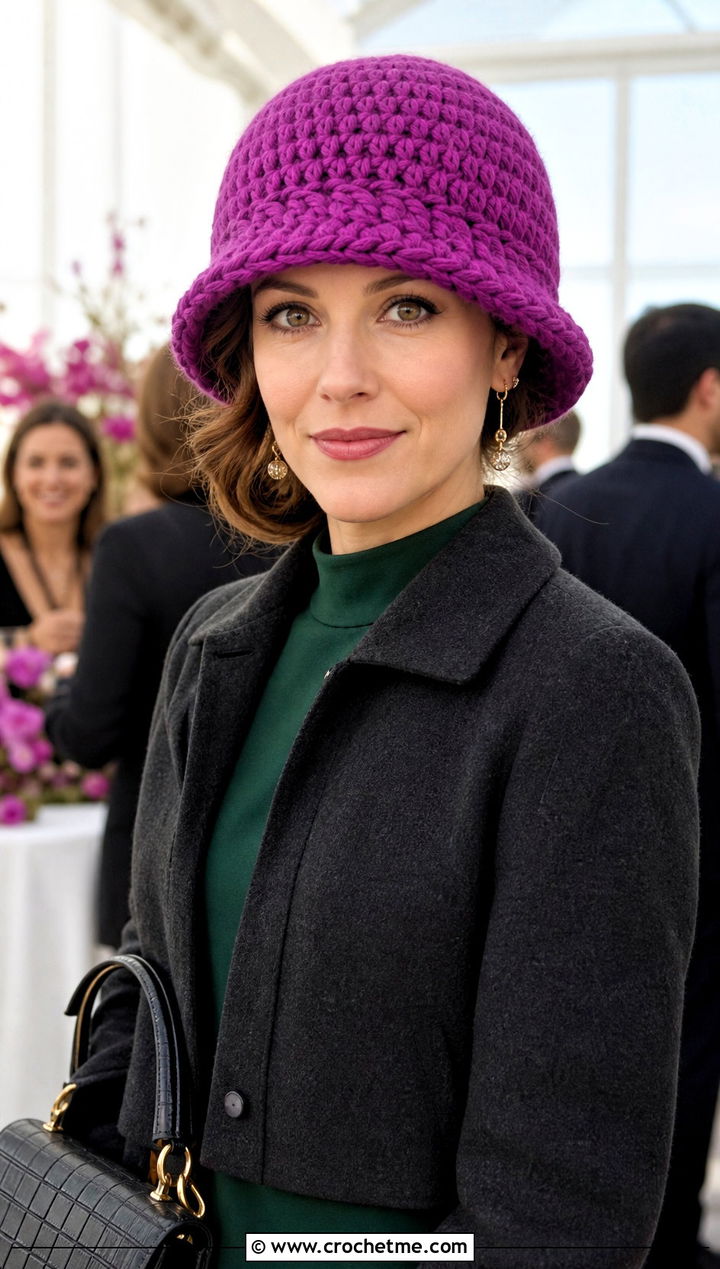 Bulky Yarn Crochet Cloche Hat With Midi Skirt - 30 bulky 5 yarn crochet hat outfit ideas