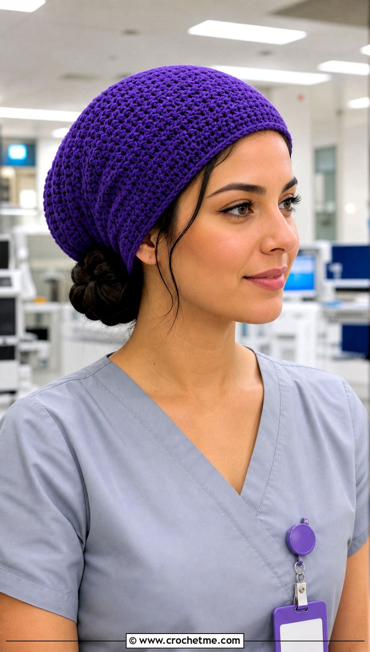 Bun Crochet Scrub Cap With Wrap Scrubs - 20 Crochet Scrub Cap outfit ideas