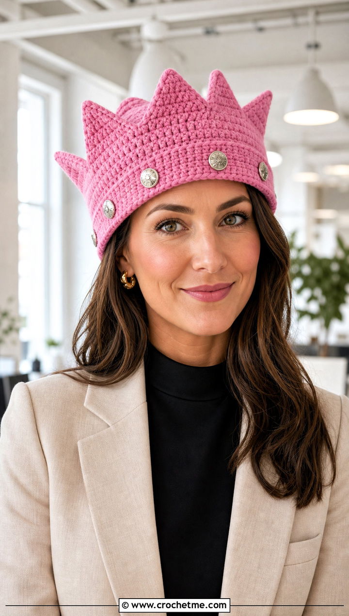 Buttoned Whoopee Crochet Jughead Beanie With Tailored Blazer - 15 Crochet Jughead Beanie outfit ideas