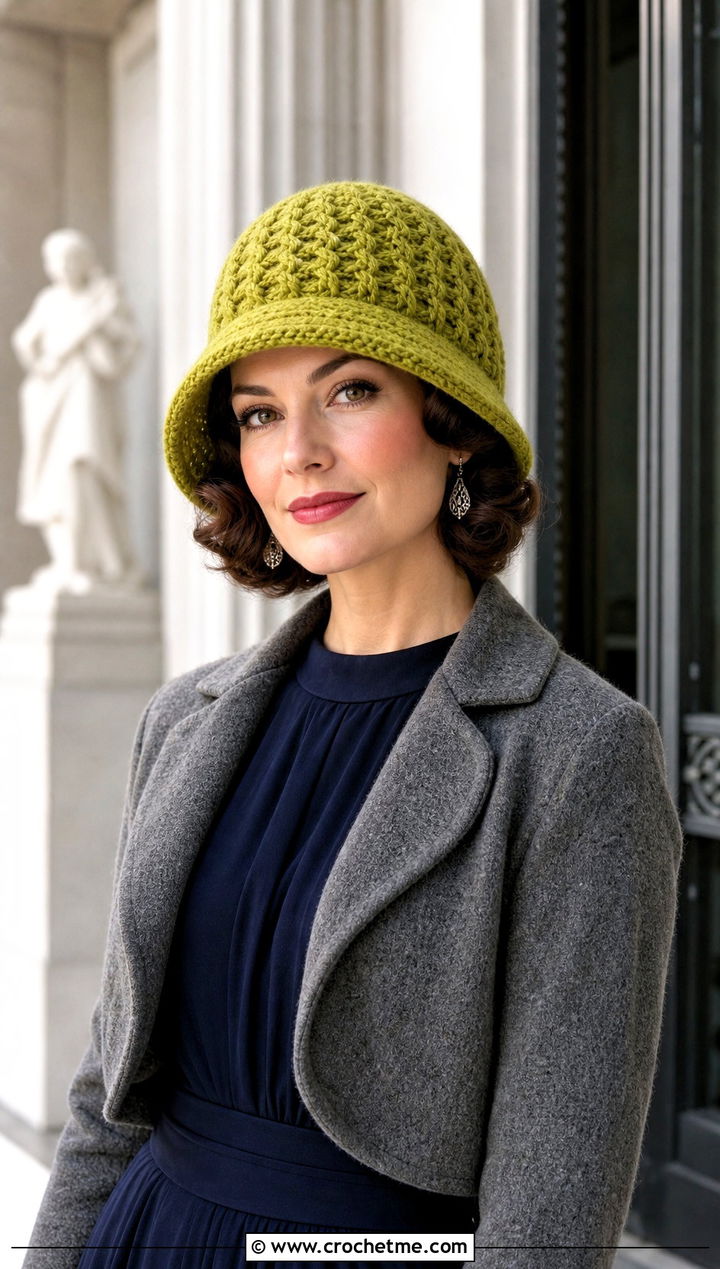 Cable Crochet Cloche Hat With Midi Dress - 25 Cable Crochet Hat outfit ideas